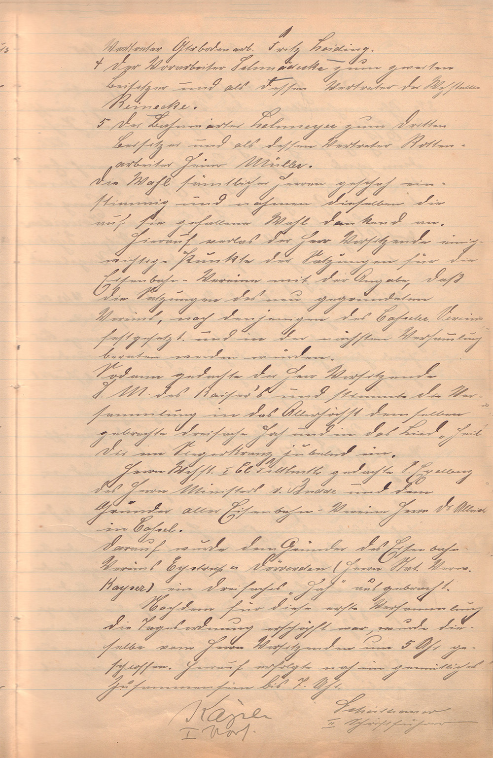 Protokoll der Versammlung vom 18. Dezember 1904, Seite 001