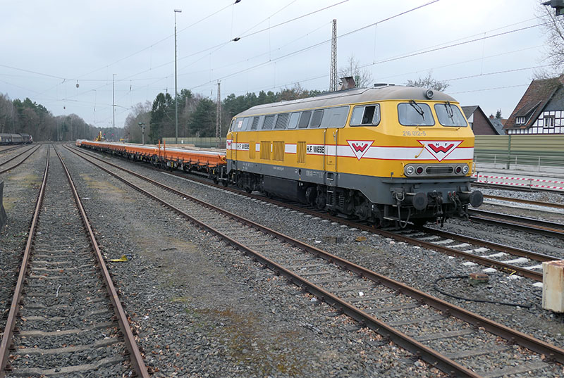 Gleisbauarbeiten im Bahnhof Eystrup 2018