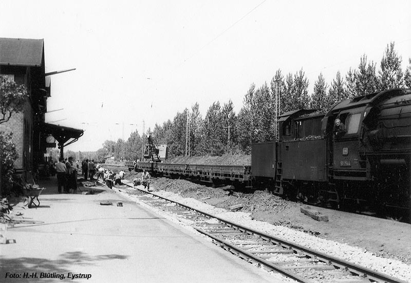 Gleisbauarbeiten im Bahnhof Eystrup
