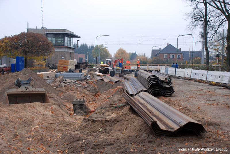 Bau der Unterführung am Eystruper Bahnhof