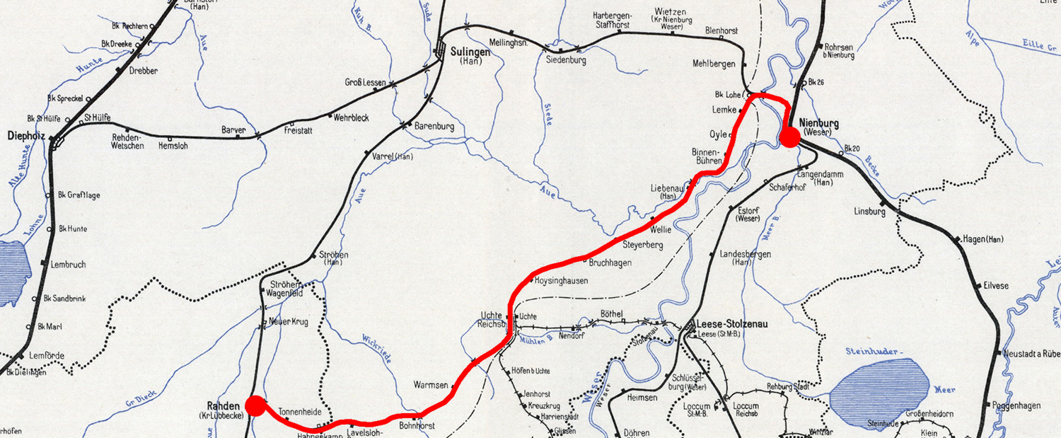 Eröffnung der Strecke Nienburg-Rahden am 15.01.1910